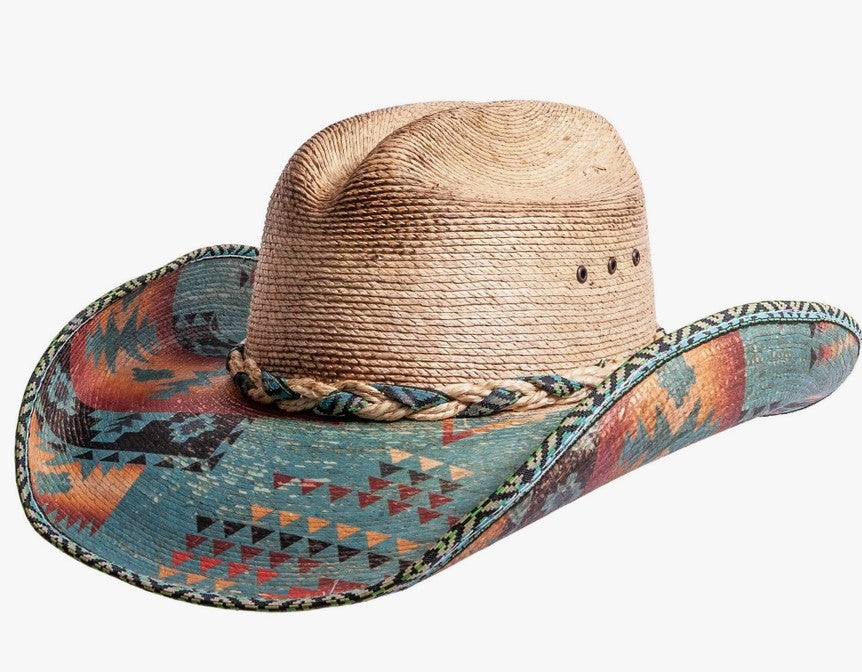 American Hat Makers Cassius Aztec Straw Cattleman Cowboy Hat