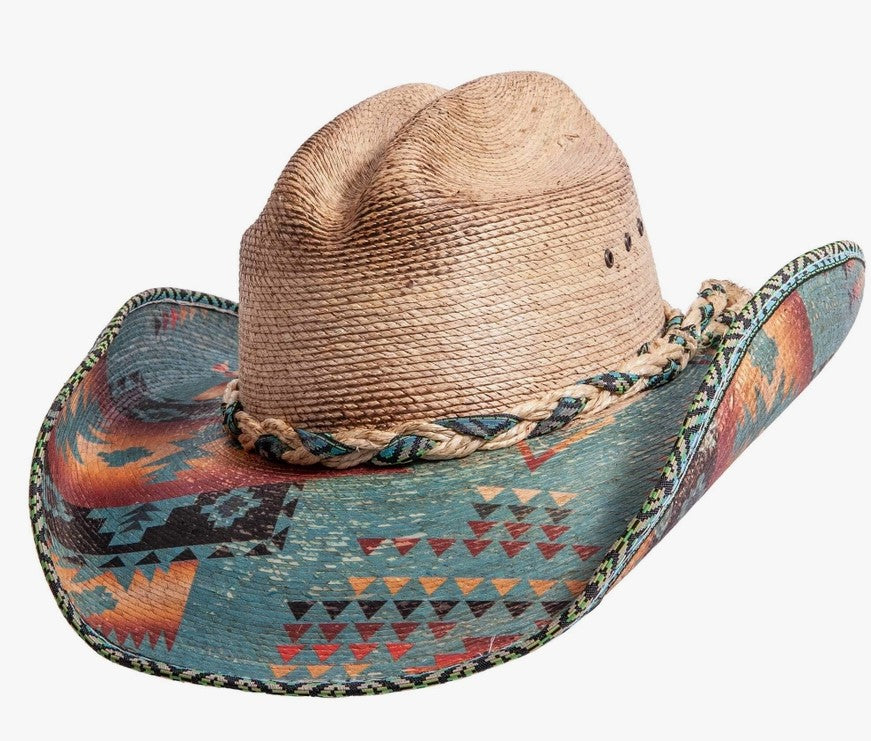 American Hat Makers Cassius Aztec Straw Cattleman Cowboy Hat