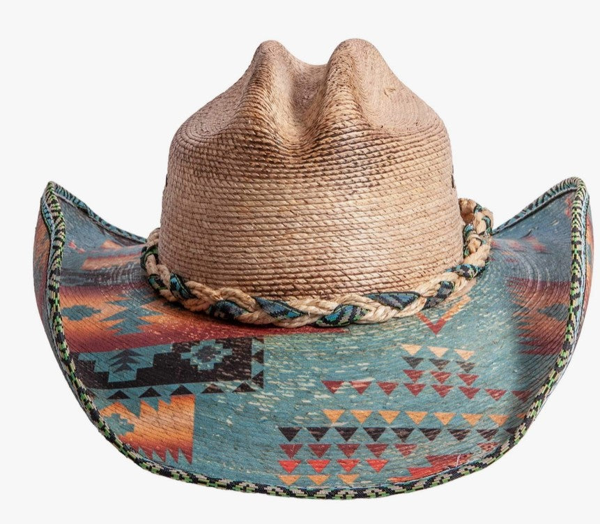 American Hat Makers Cassius Aztec Straw Cattleman Cowboy Hat