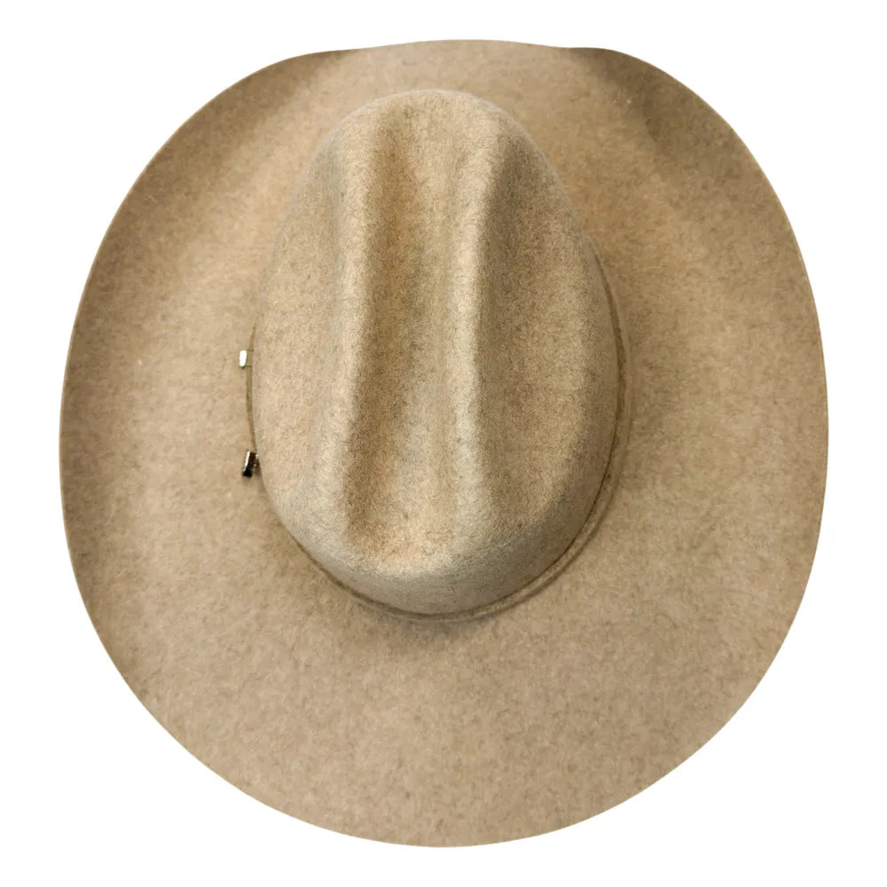 American Hat Makers Beau Cattleman Felt Cowboy Hat in Oatmeal Tweed Fleck 710087