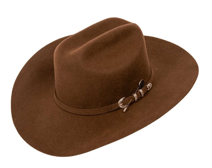 Brown felt cowboy store hat