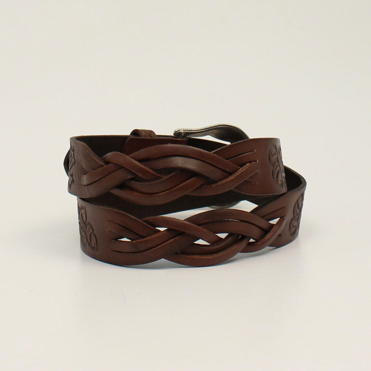 M&F Angel Ranch D140001202 1 1/2 Braided Acorn Brown Western Belt