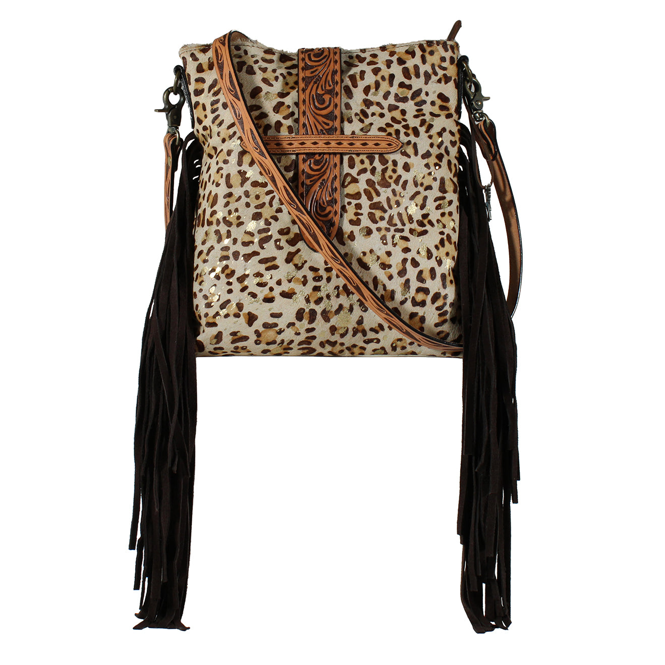 M&F Angel Ranch Leopard Calf Hair Collection Conceal Carry Crossbody Brown DD330004697