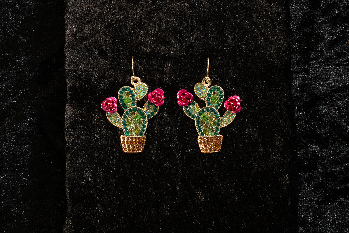 M&F D460019297 Silver Strike Earrings Cactus