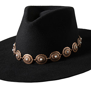 M&F 3D D7400017216 Chain Hatband 1" Concho Stone Copper