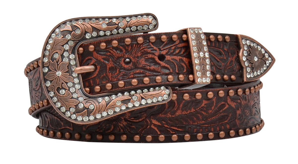 M&F 1 1/2" DK BROWN FLRL EMB W/BROWN DA1034