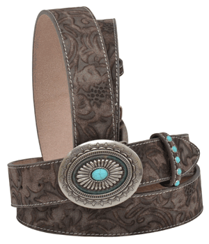 M&F DA3765 Tan with Silver Black Belt