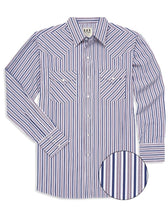 Load image into Gallery viewer, Men&#39;s Ely Cattleman Long Sleeve Textured Stripe Western Snap Shirt- White E3F2029227-WH
