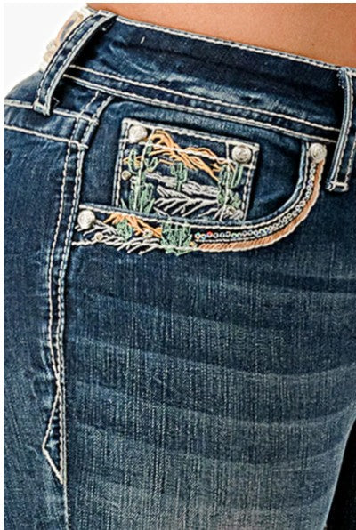 Grace In LA Star Modify Bootcut Jeans EB-81767