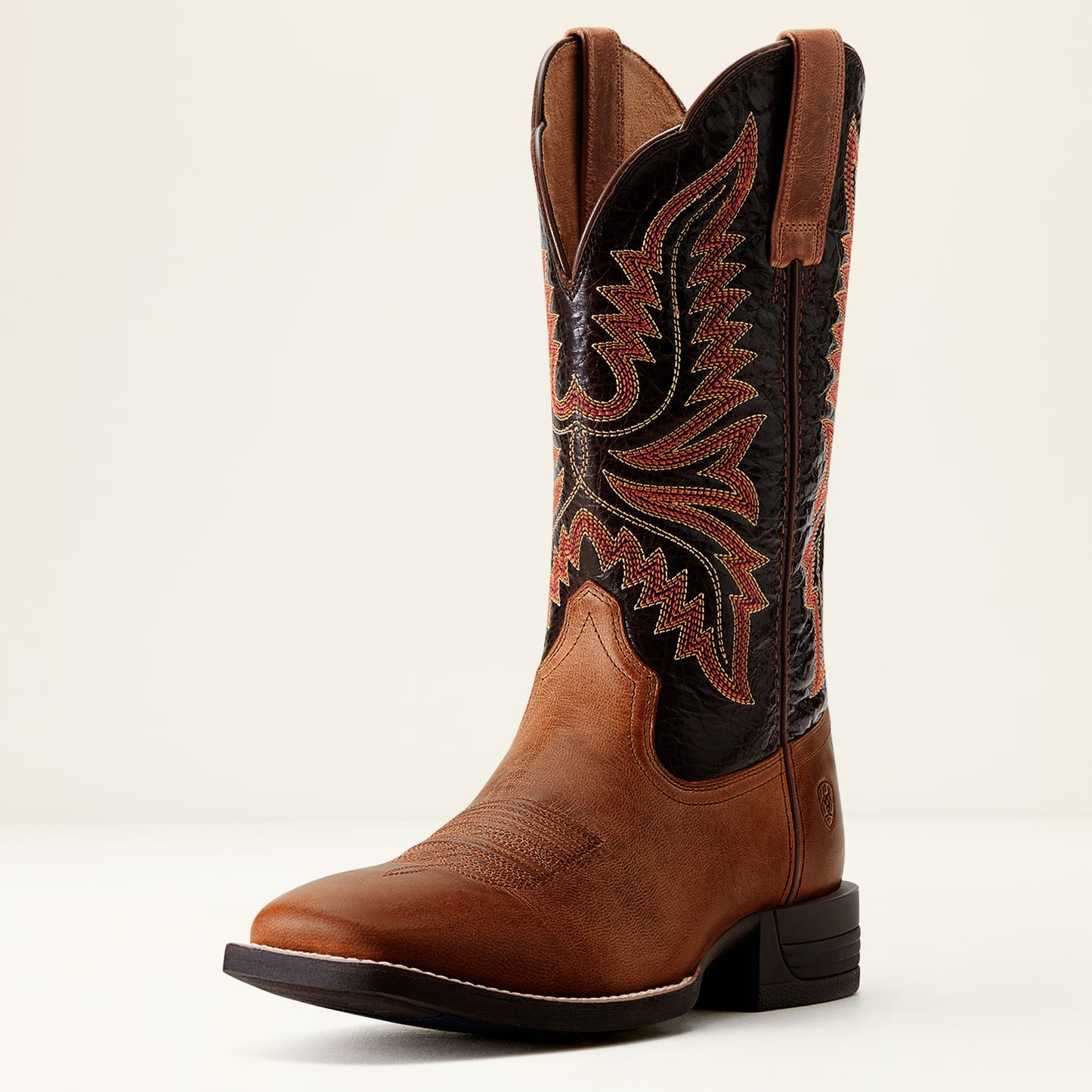 Ariat Mens 10053579 Brush Creek Western Boots in Mesa Tan and Thunder Brown