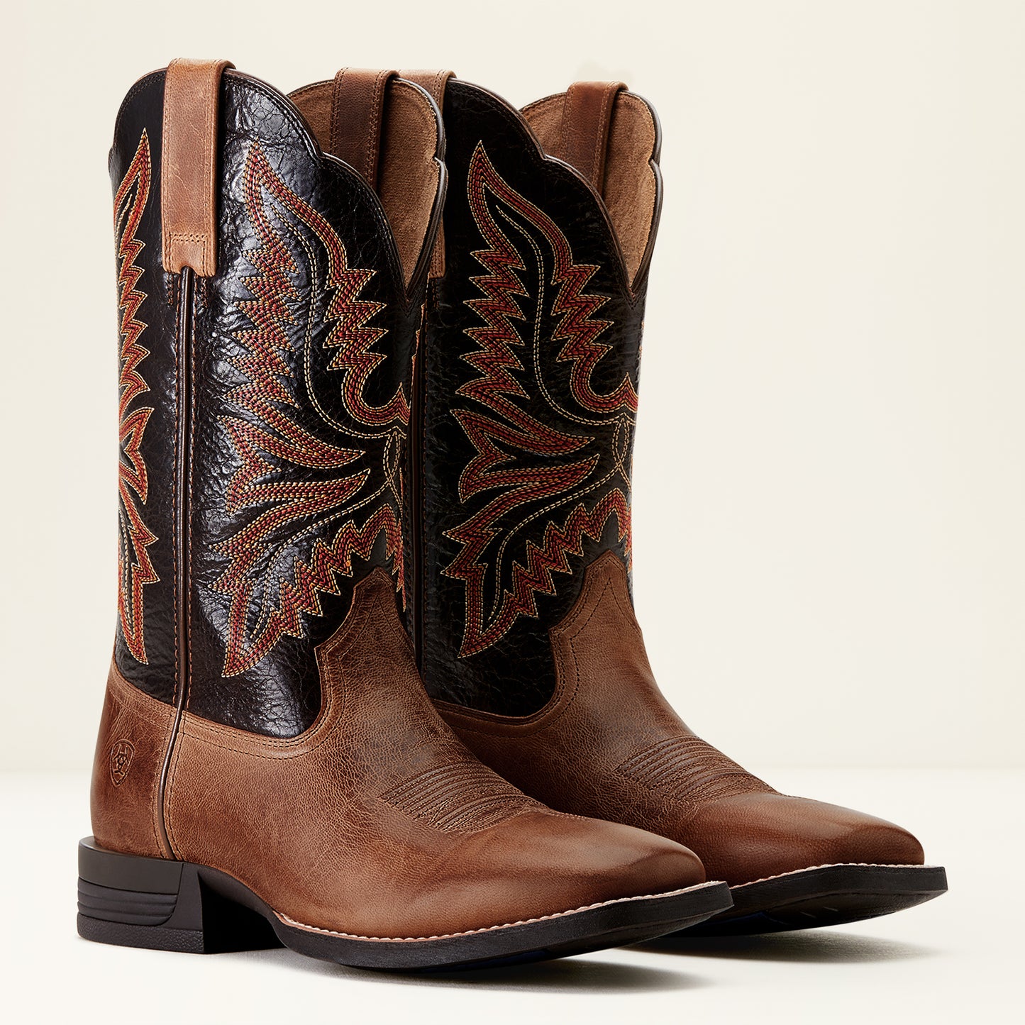 Ariat Mens 10053579 Brush Creek Western Boots in Mesa Tan and Thunder Brown