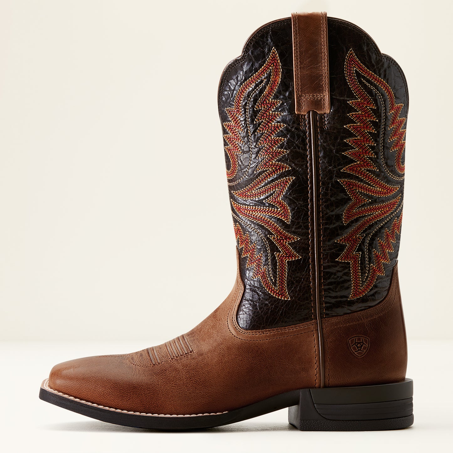 Ariat Mens 10053579 Brush Creek Western Boots in Mesa Tan and Thunder Brown
