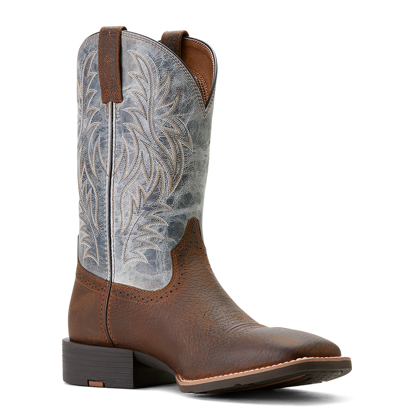 Ariat Mens 10053731 Sport Wide Square Toe Western Boots in Brown/Blue