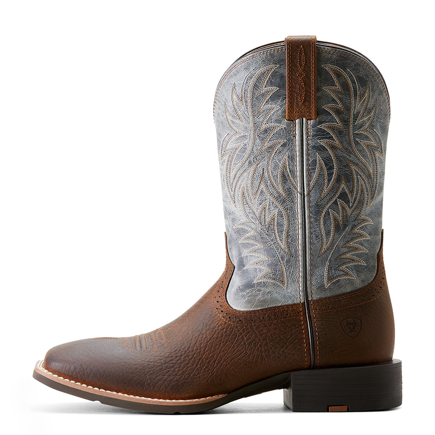Ariat Mens 10053731 Sport Wide Square Toe Western Boots in Brown/Blue