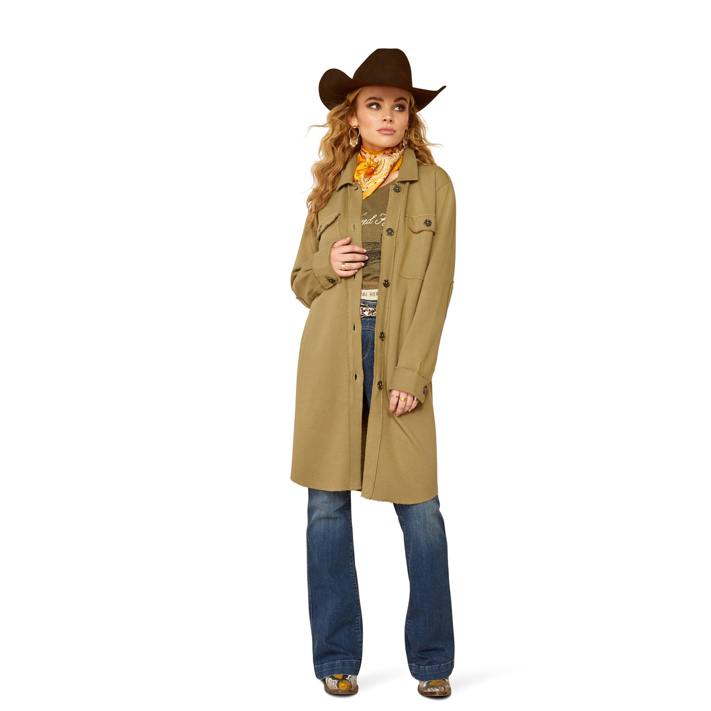 Ariat Ladies 10052520 Vagabond Ladies Long Shirt - Burnt Olive