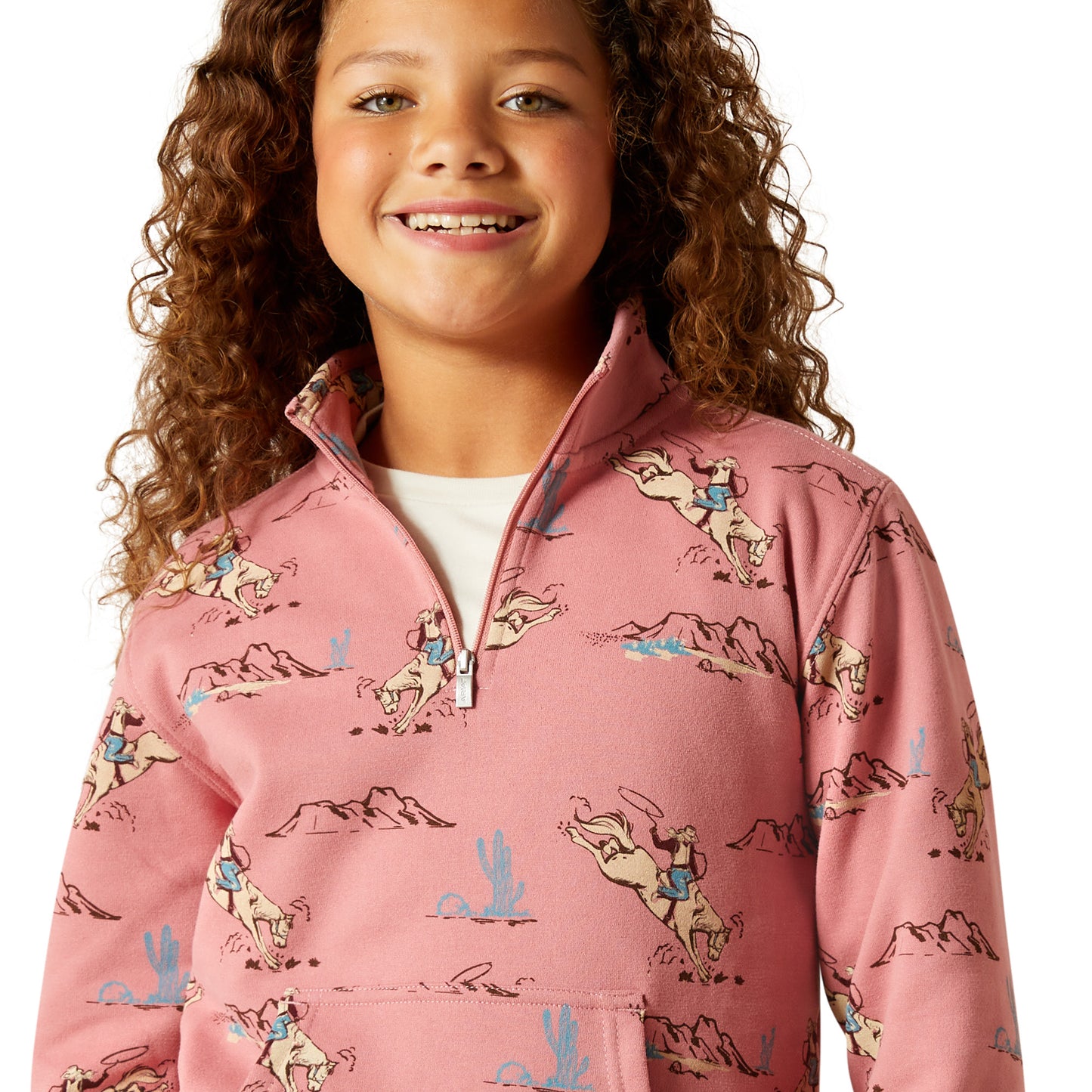 Ariat Youth Bronc Scene 1/4 Zip Sweatshirt 10062847