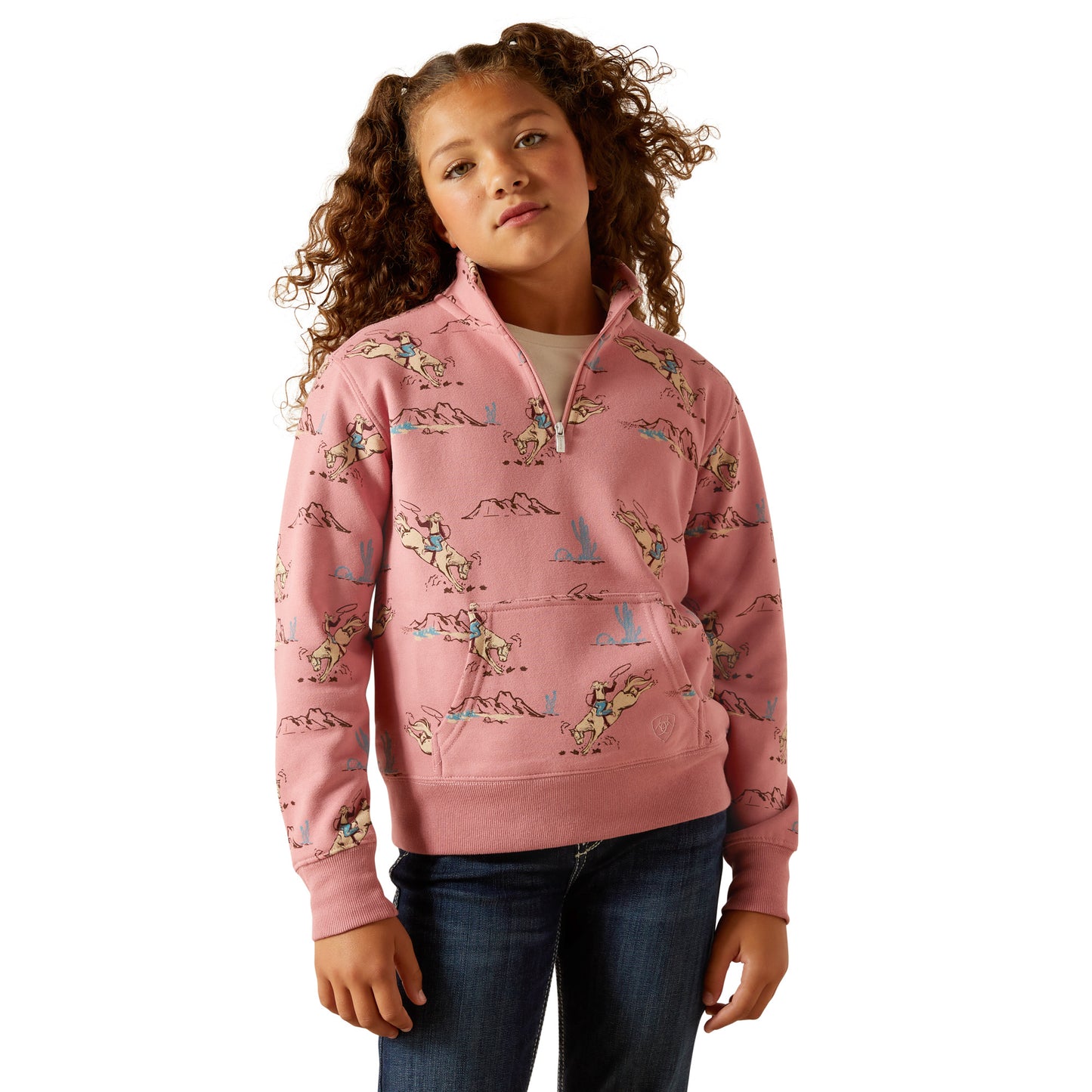 Ariat Youth Bronc Scene 1/4 Zip Sweatshirt 10062847