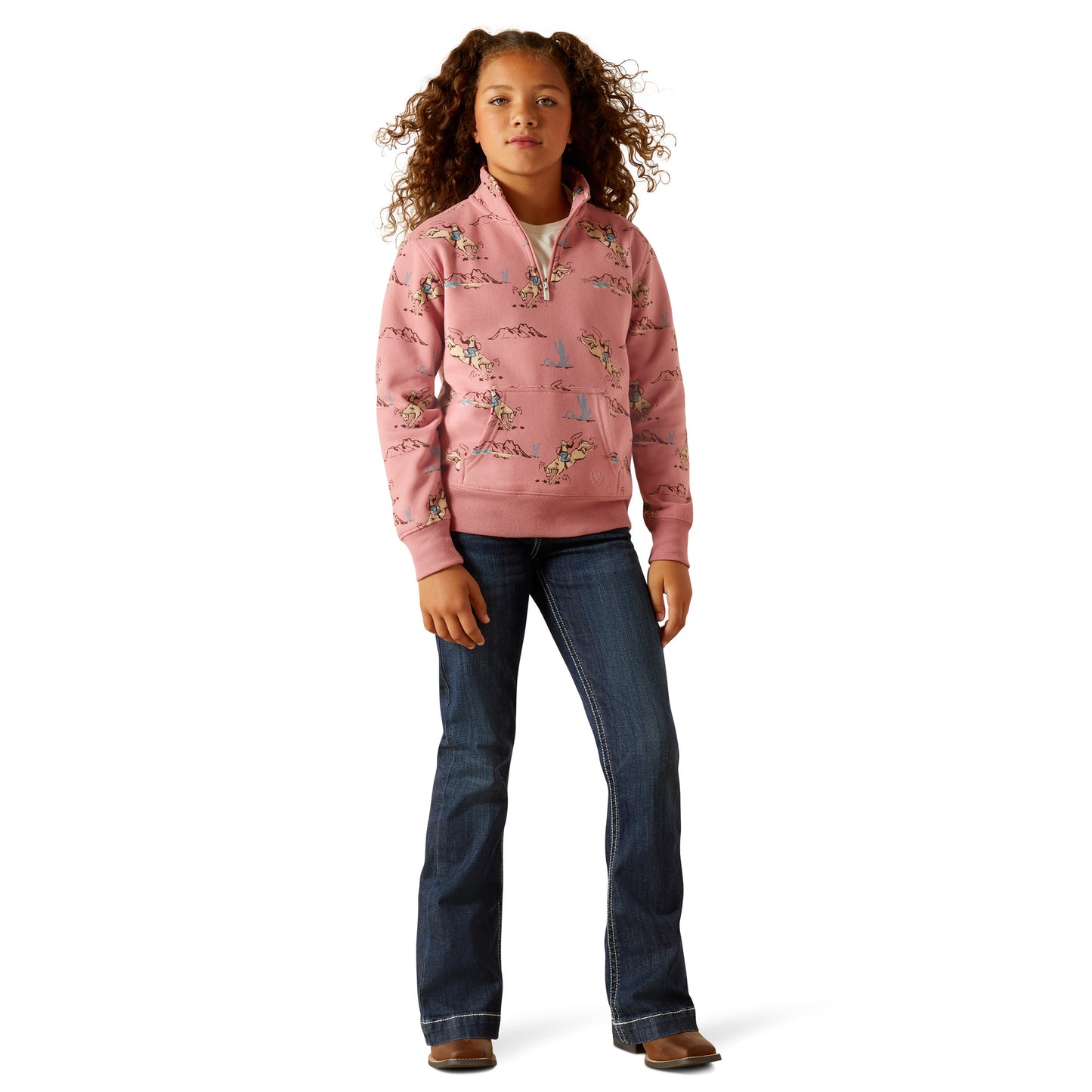 Ariat Youth Bronc Scene 1/4 Zip Sweatshirt 10062847