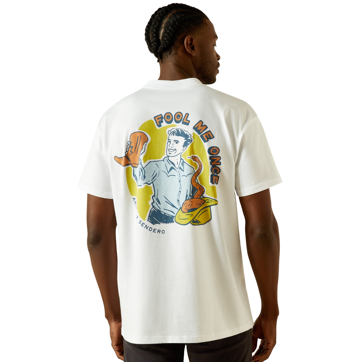 Ariat Unisex Sendero Fool Me Once T-Shirt 10062400 in White
