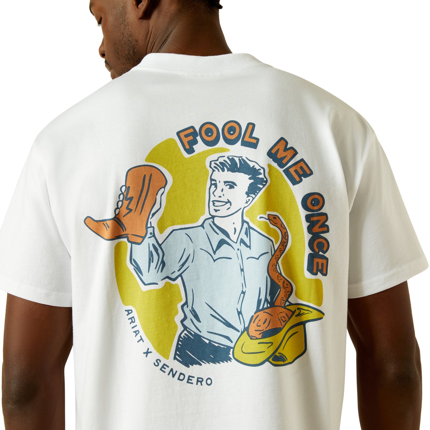 Ariat Unisex Sendero Fool Me Once T-Shirt 10062400 in White