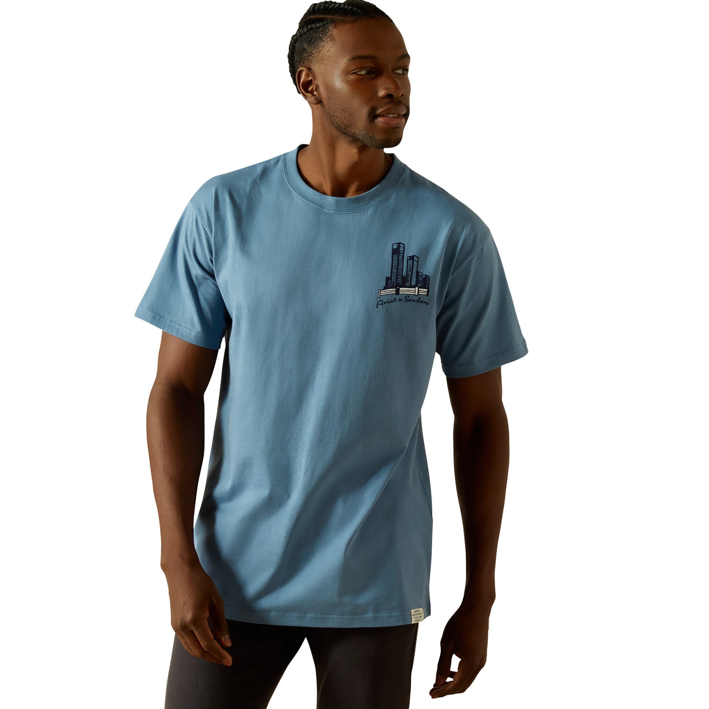 Ariat Unisex Sendero Country Fences T-Shirt 10062404 in Copen Blue 10062404