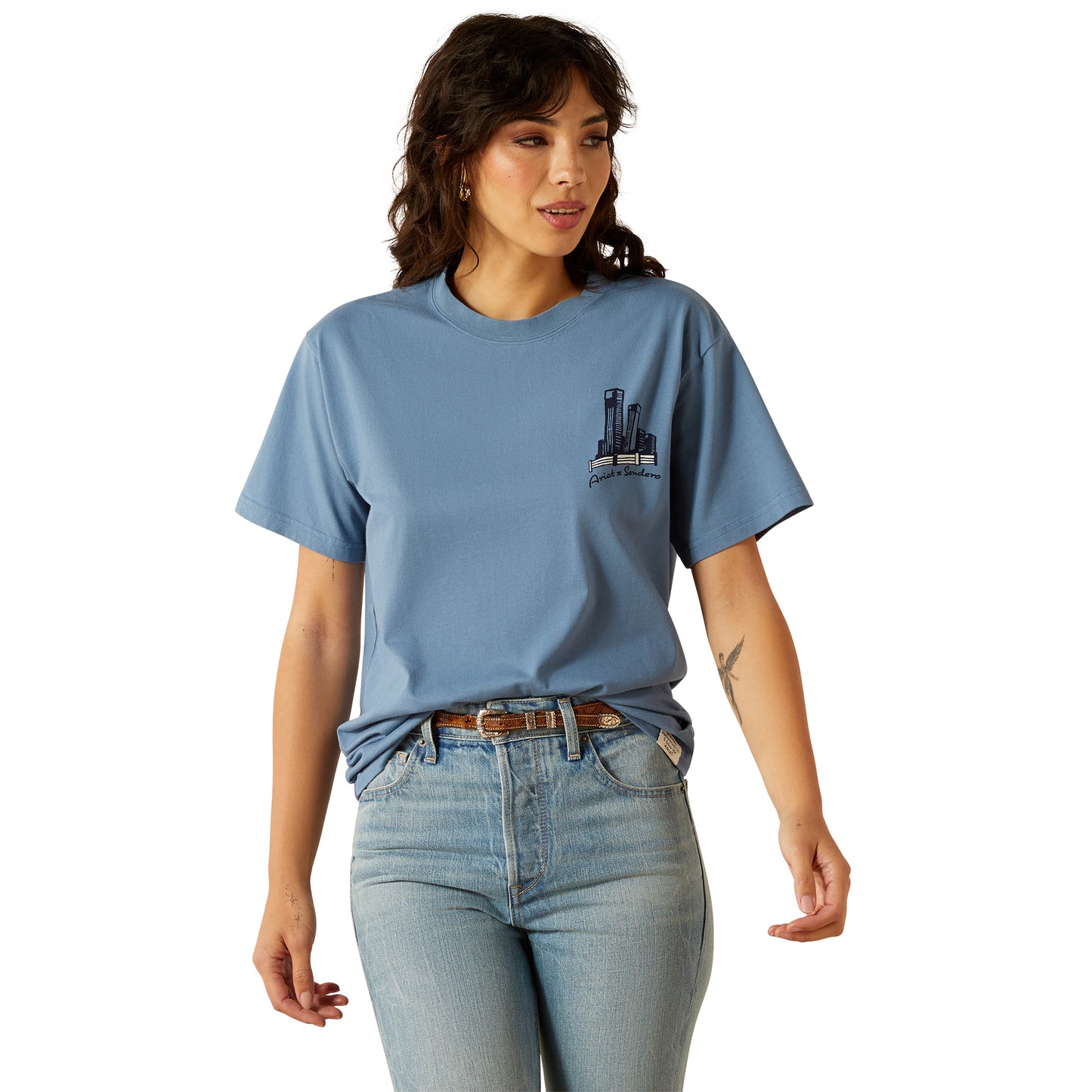 Ariat Unisex Sendero Country Fences T-Shirt 10062404 in Copen Blue 10062404