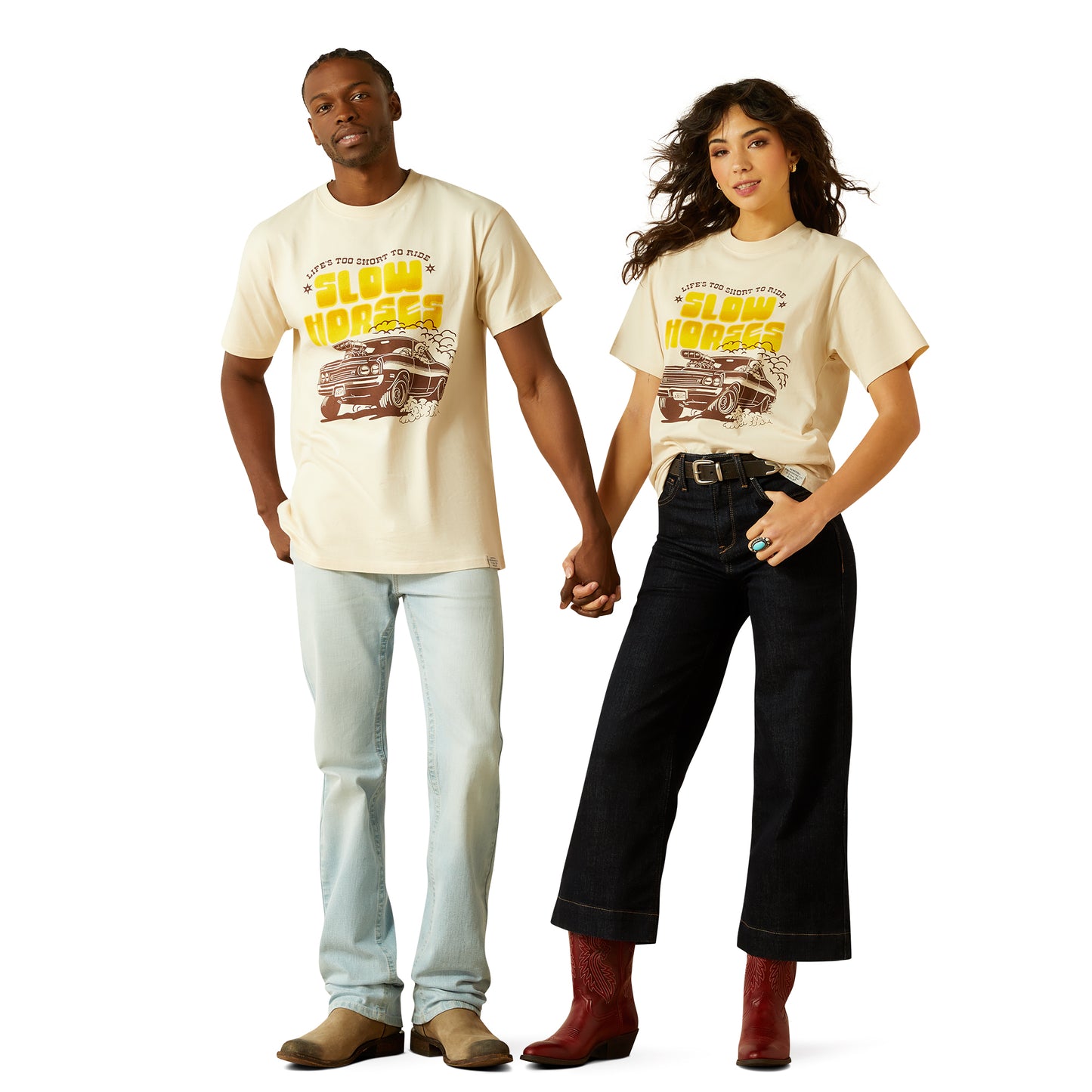 Ariat Unisex Sendero Slow Horses T-Shirt in Sandshell 10062405