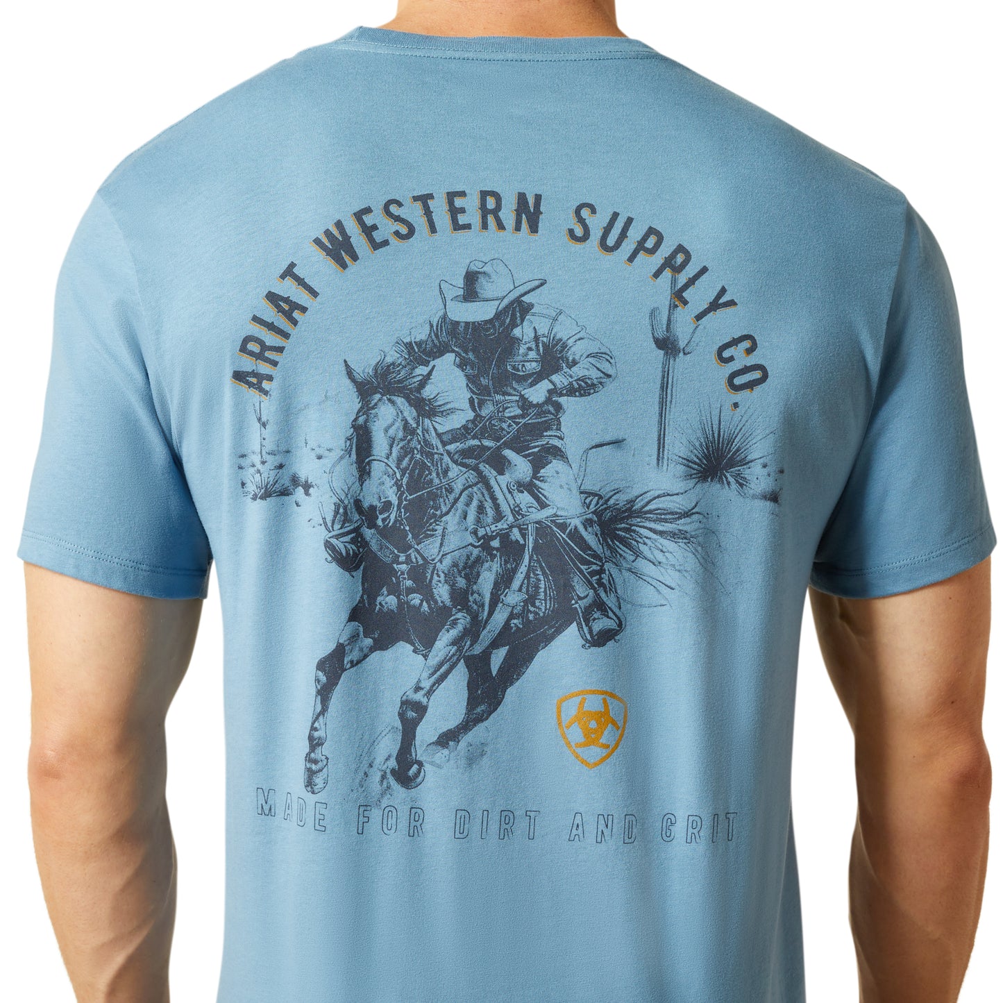 Ariat Mens Blazing Saddle T-Shirt 10062421 in Cornet Blue