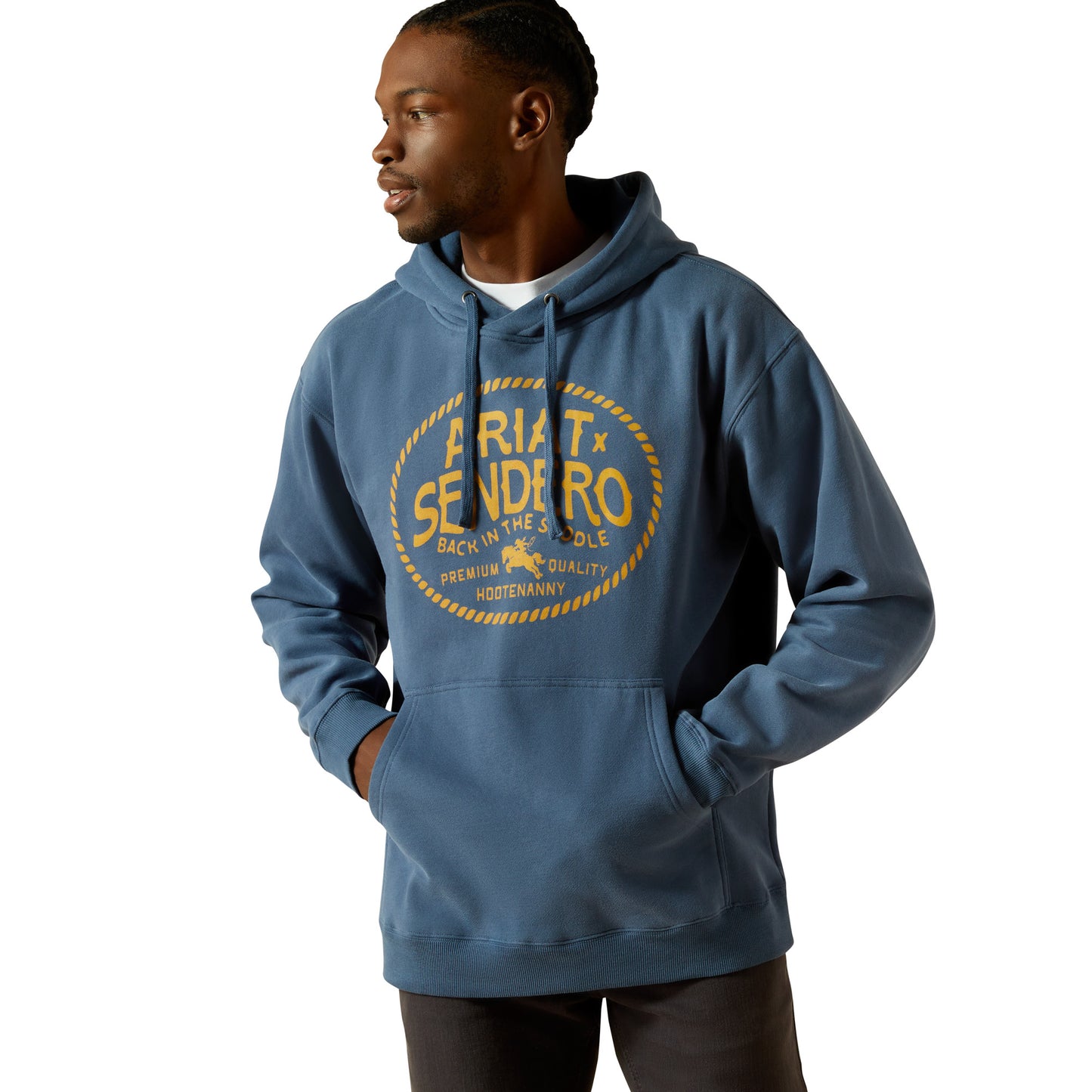 Ariat Unisex Sendero Back in the Saddle Hoodie 10062505 in Dark Demin