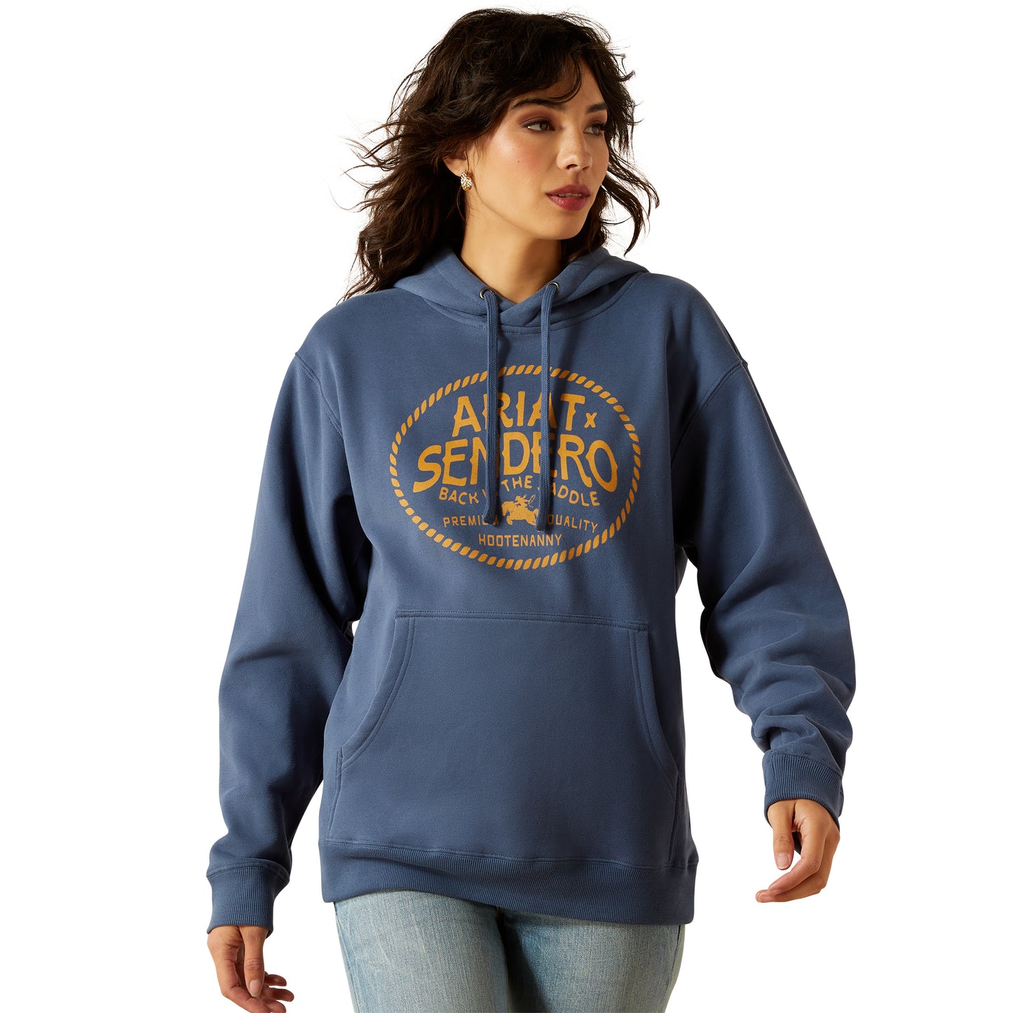 Ariat Unisex Sendero Back in the Saddle Hoodie 10062505 in Dark Demin