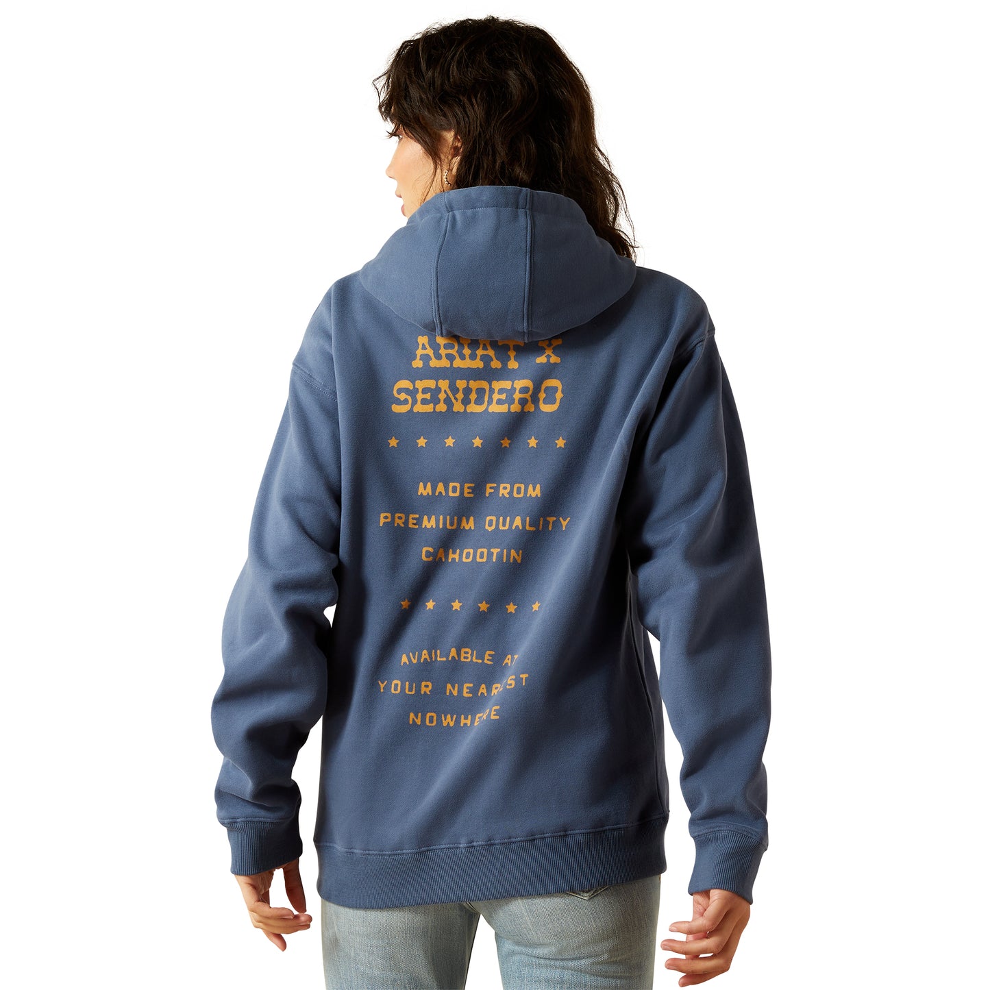 Ariat Unisex Sendero Back in the Saddle Hoodie 10062505 in Dark Demin