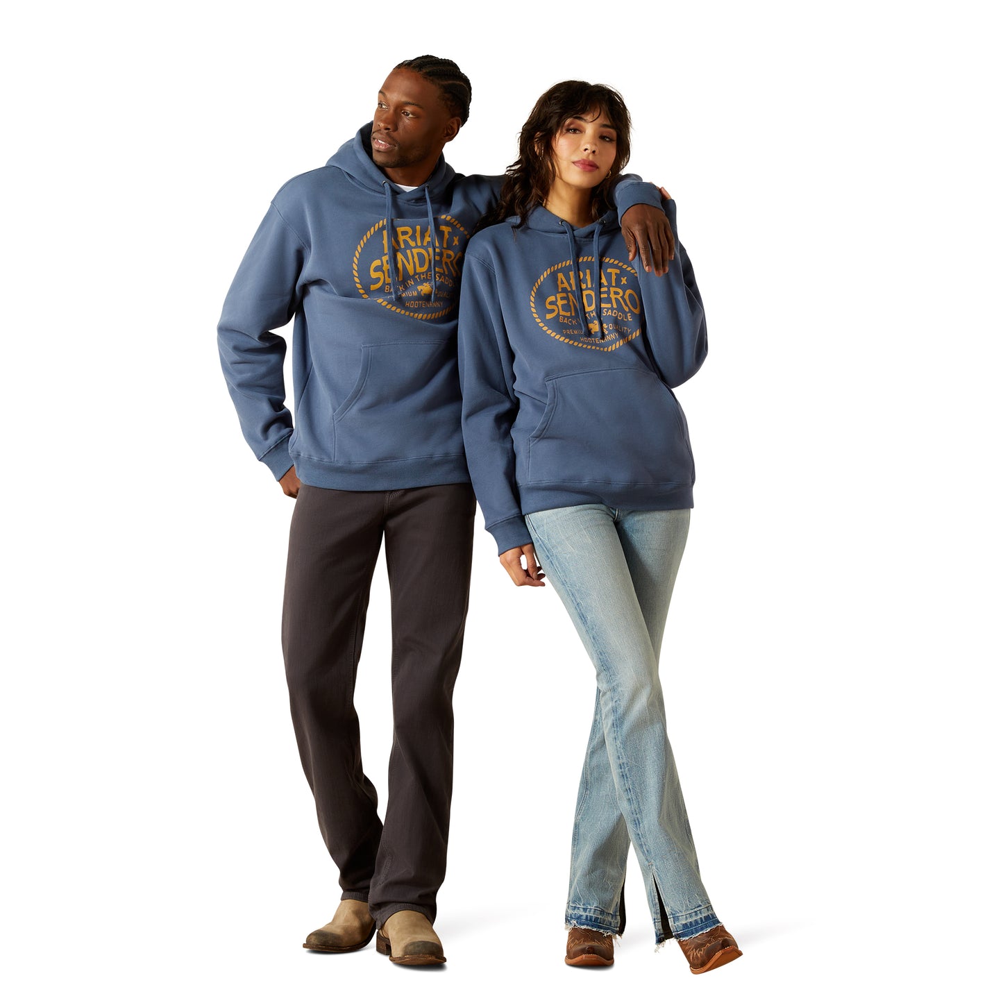Ariat Unisex Sendero Back in the Saddle Hoodie 10062505 in Dark Demin