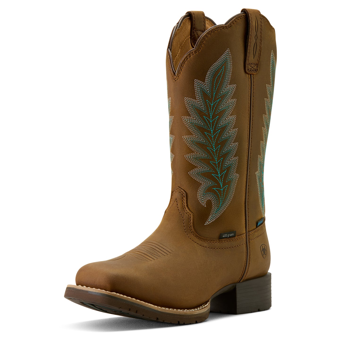 Ariat Ladies 10029728 Hybrid Rancher Waterproof 400g Western Boots in Oily Distressed Tan