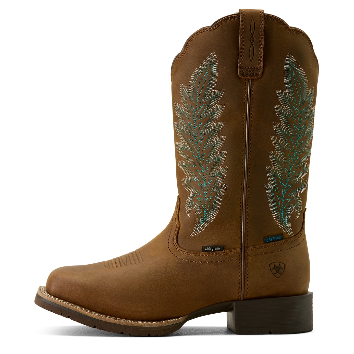Ariat Ladies 10029728 Hybrid Rancher Waterproof 400g Western Boots in Oily Distressed Tan