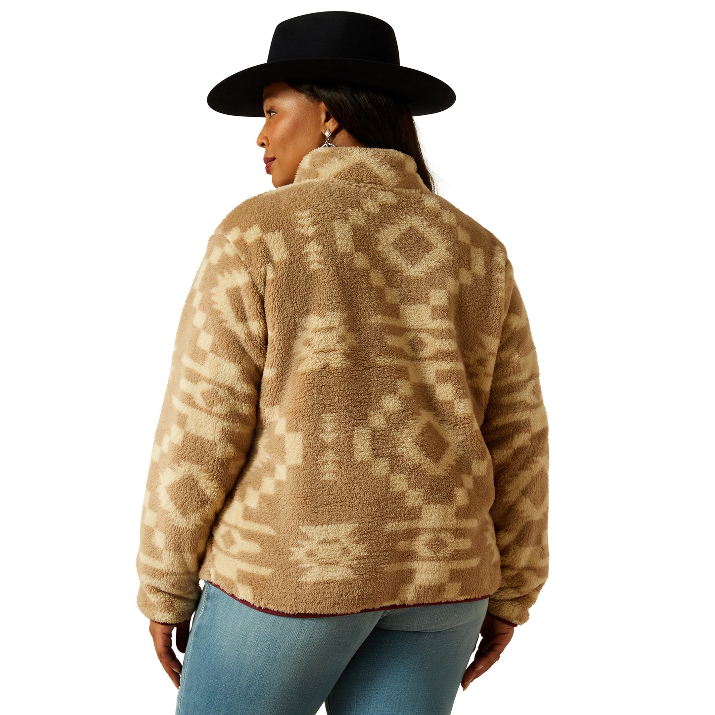 Ariat Ladies 10062615 Berber Snap Front Sweatshirt in Lone Ridge Print