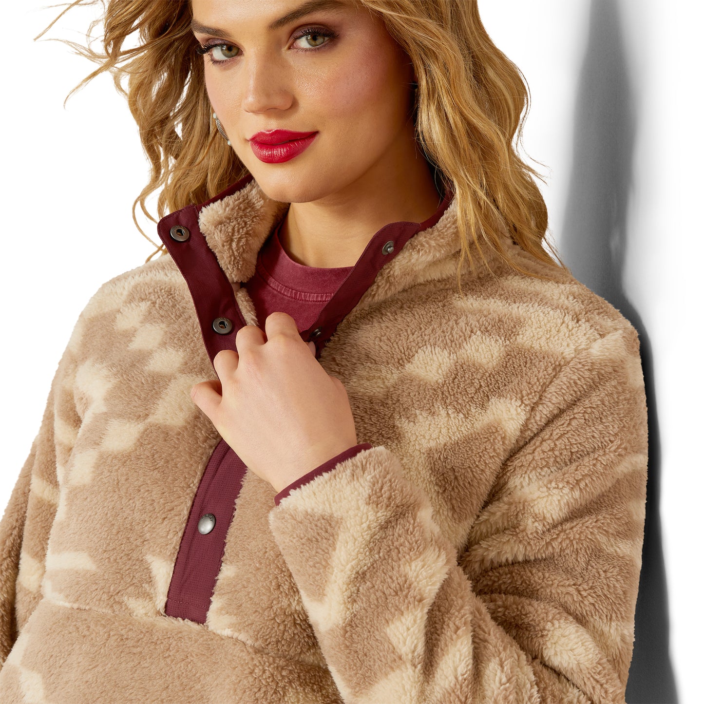Ariat Ladies 10062615 Berber Snap Front Sweatshirt in Lone Ridge Print