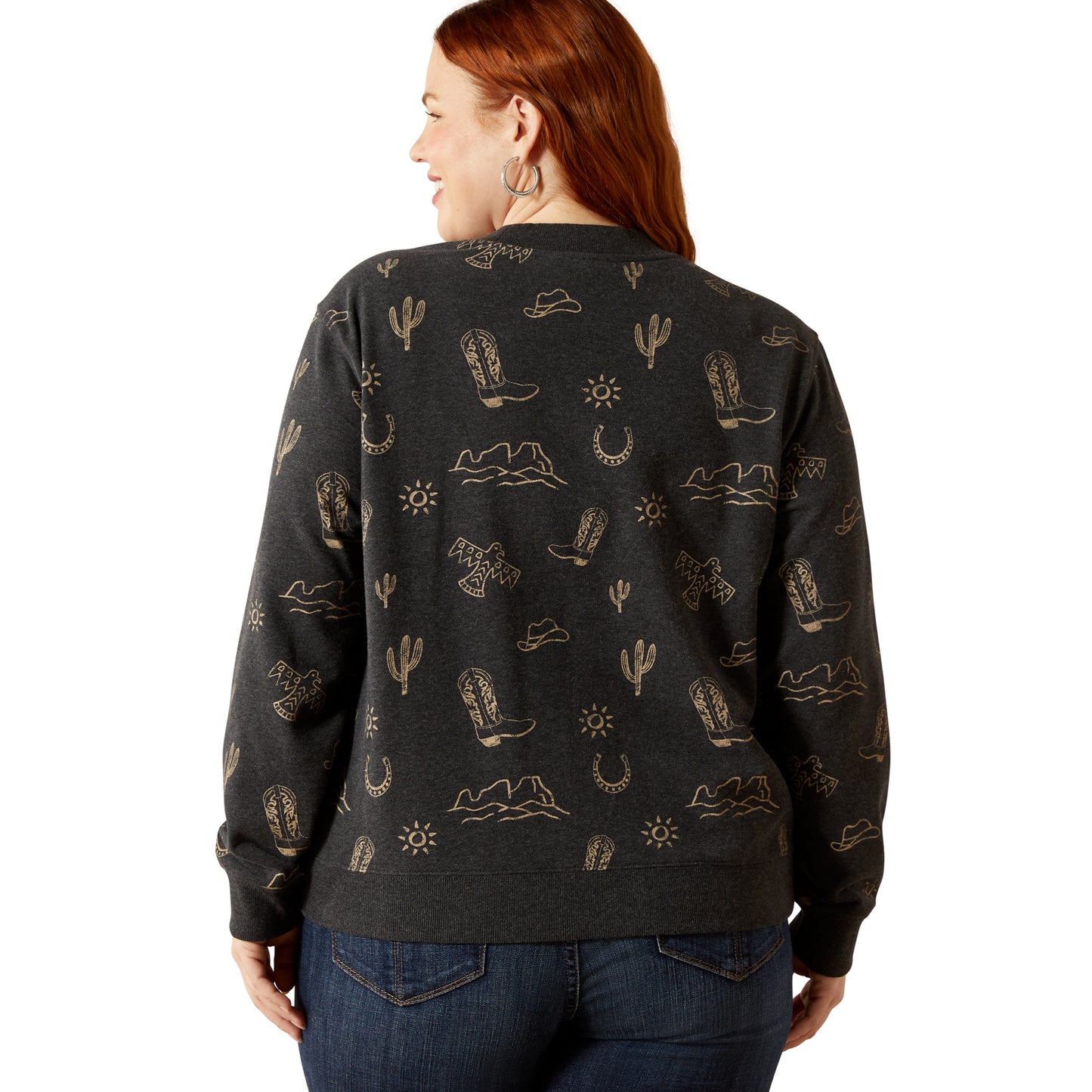 Ariat Ladies 10062737 Essential Crew Sweatshirt in Heather Black