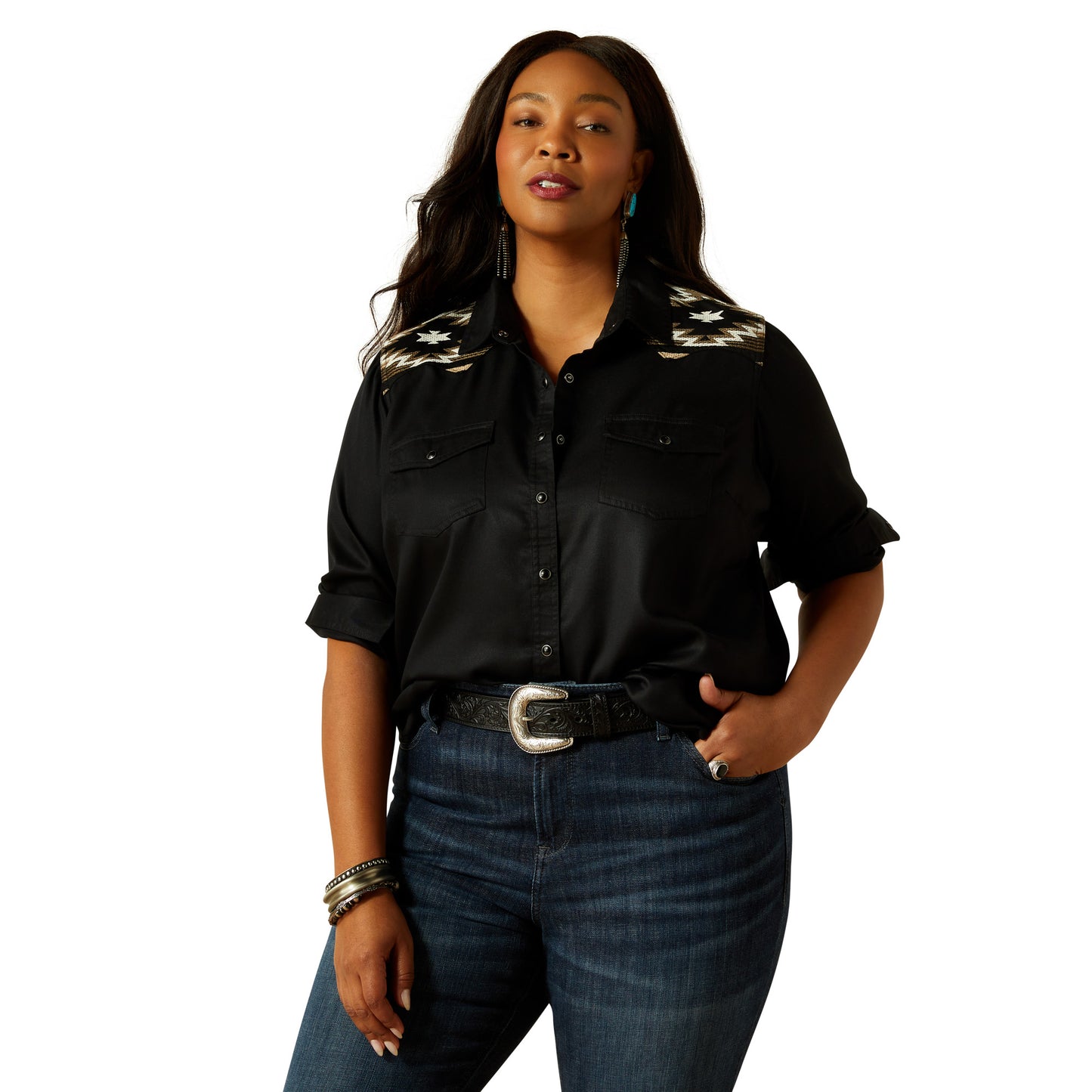 Ariat Ladies Dawn Western Shirt 10062789 in Black