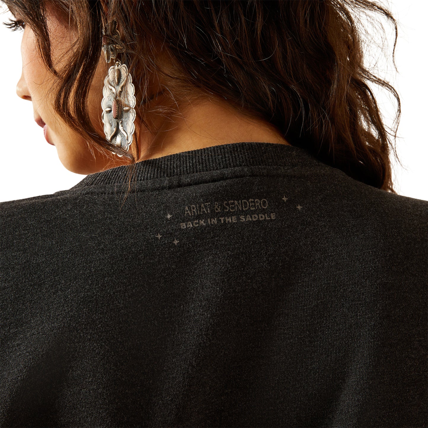 Ariat Unisex 10062829 Oversize Sendero When Life Gives You Agaves Sweatshirt in Black Mineral Wash
