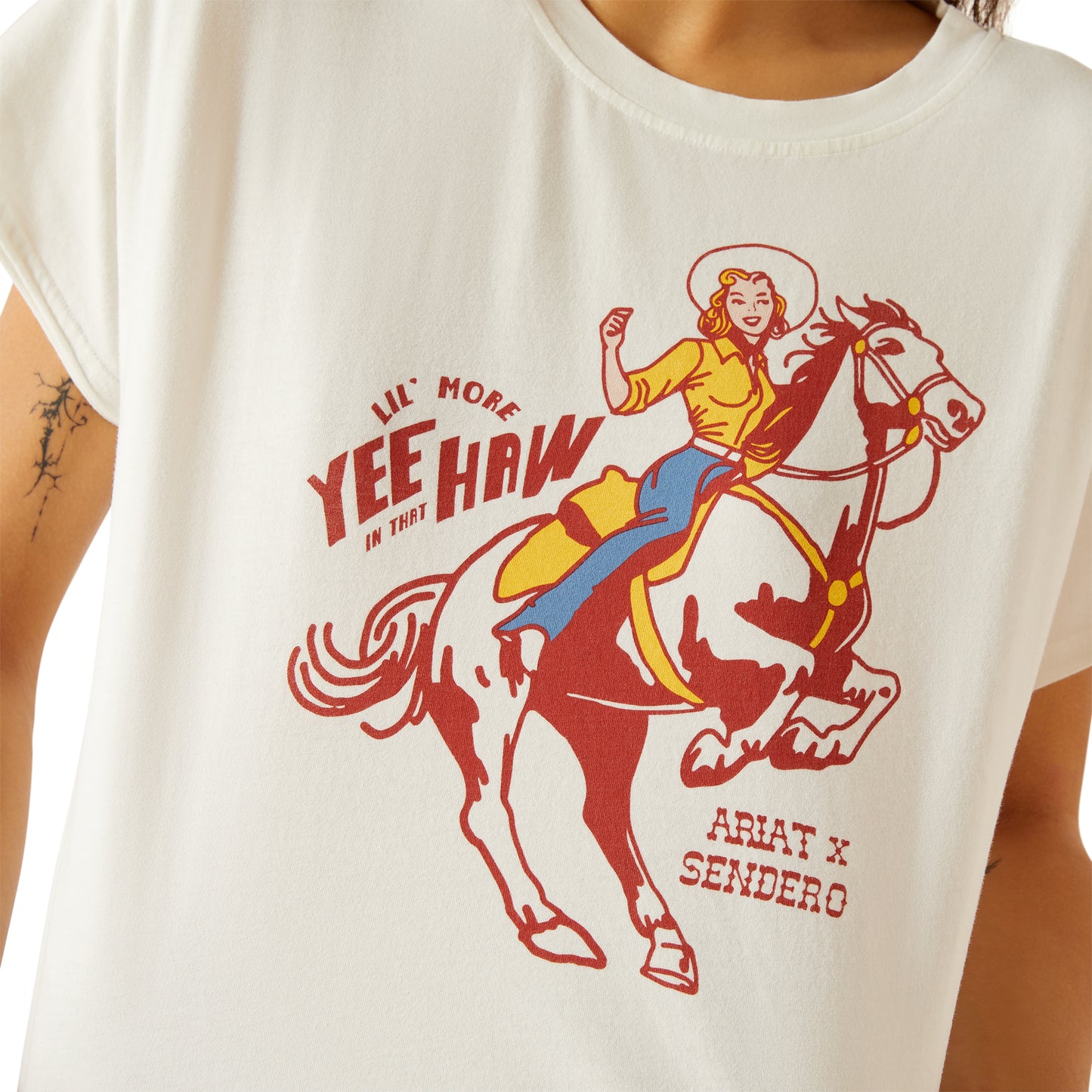 Ariat Ladies 10062910 Sendero Yeehaw T-Shirt in White