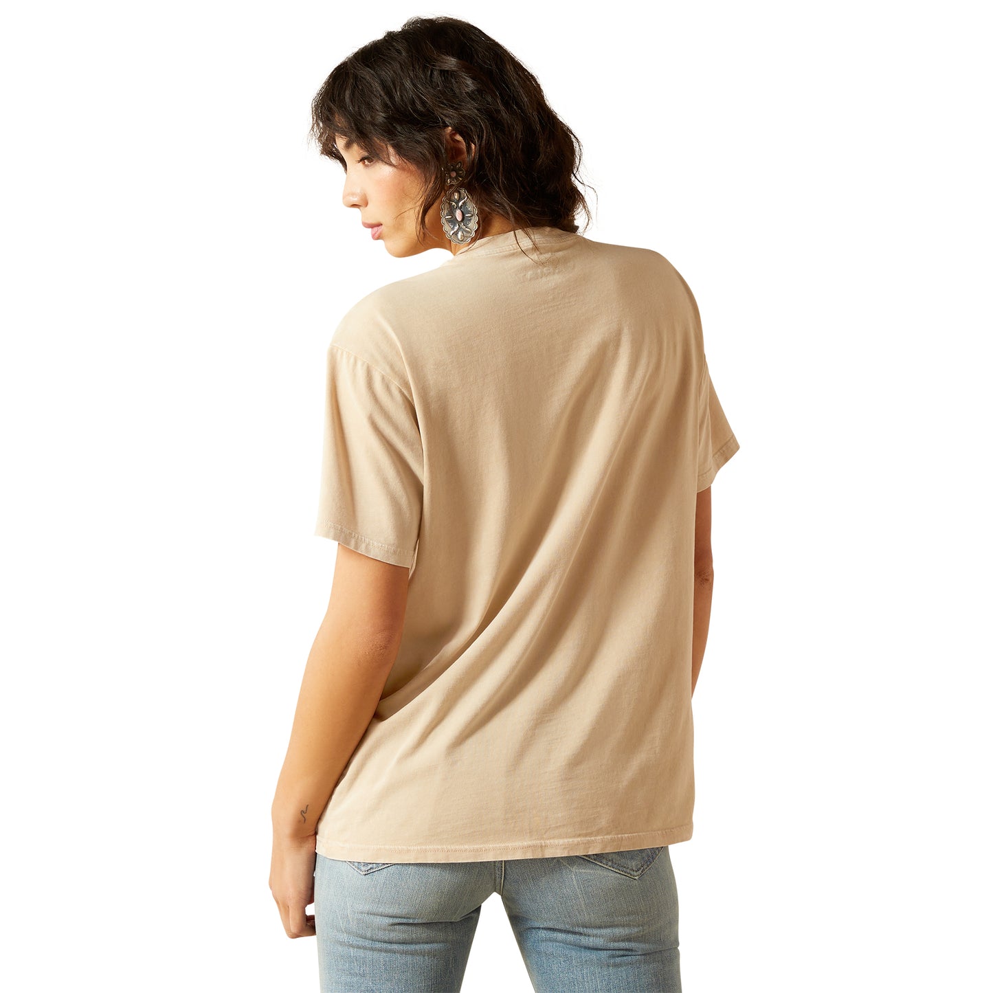 Ariat Ladies 10062916 Ride On T-Shirt in Oyster Grey Mineral Wash