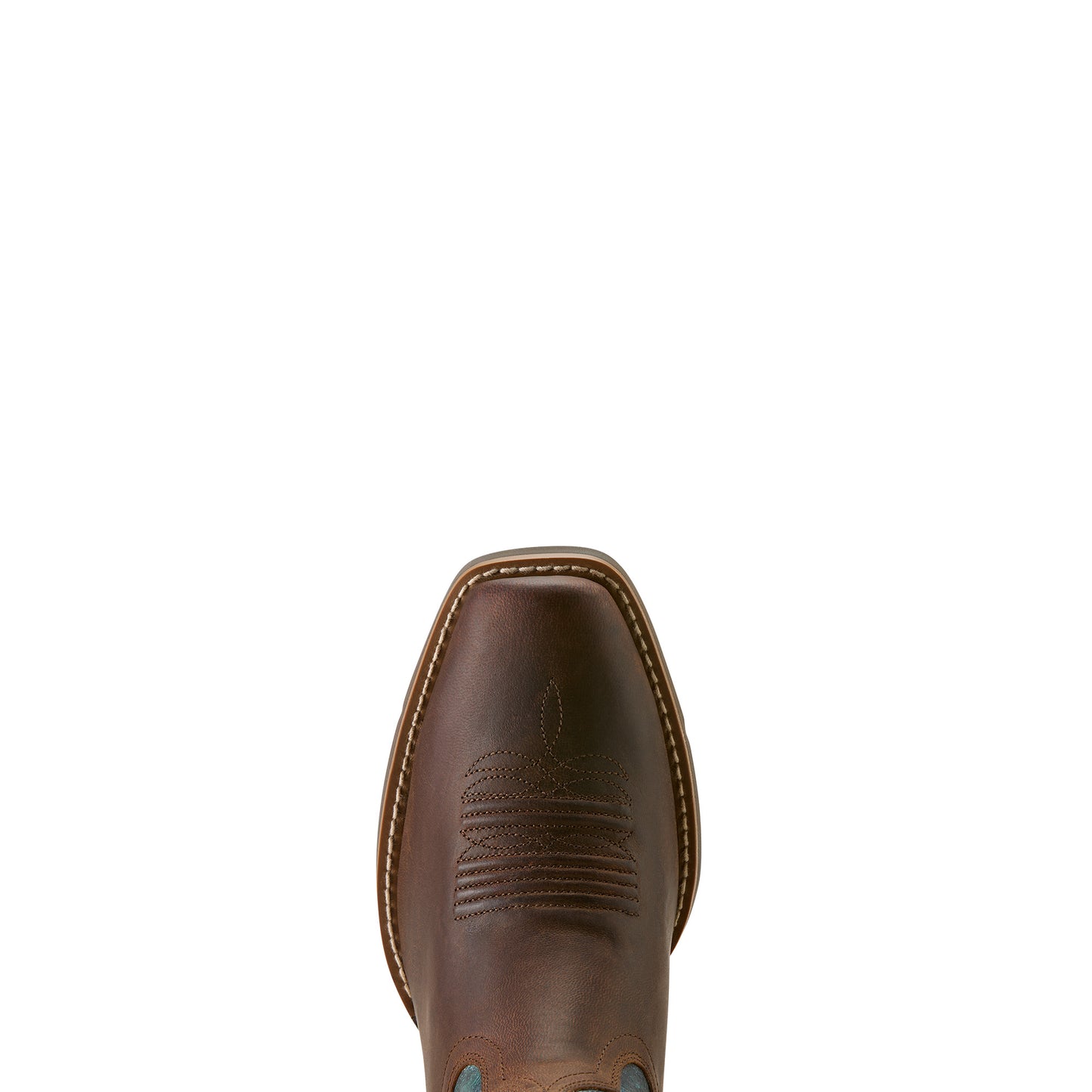 Ariat Ladies 10064077 Round Up Narrow Cutter Toe Western Boots in Sassy Brown and Ocean