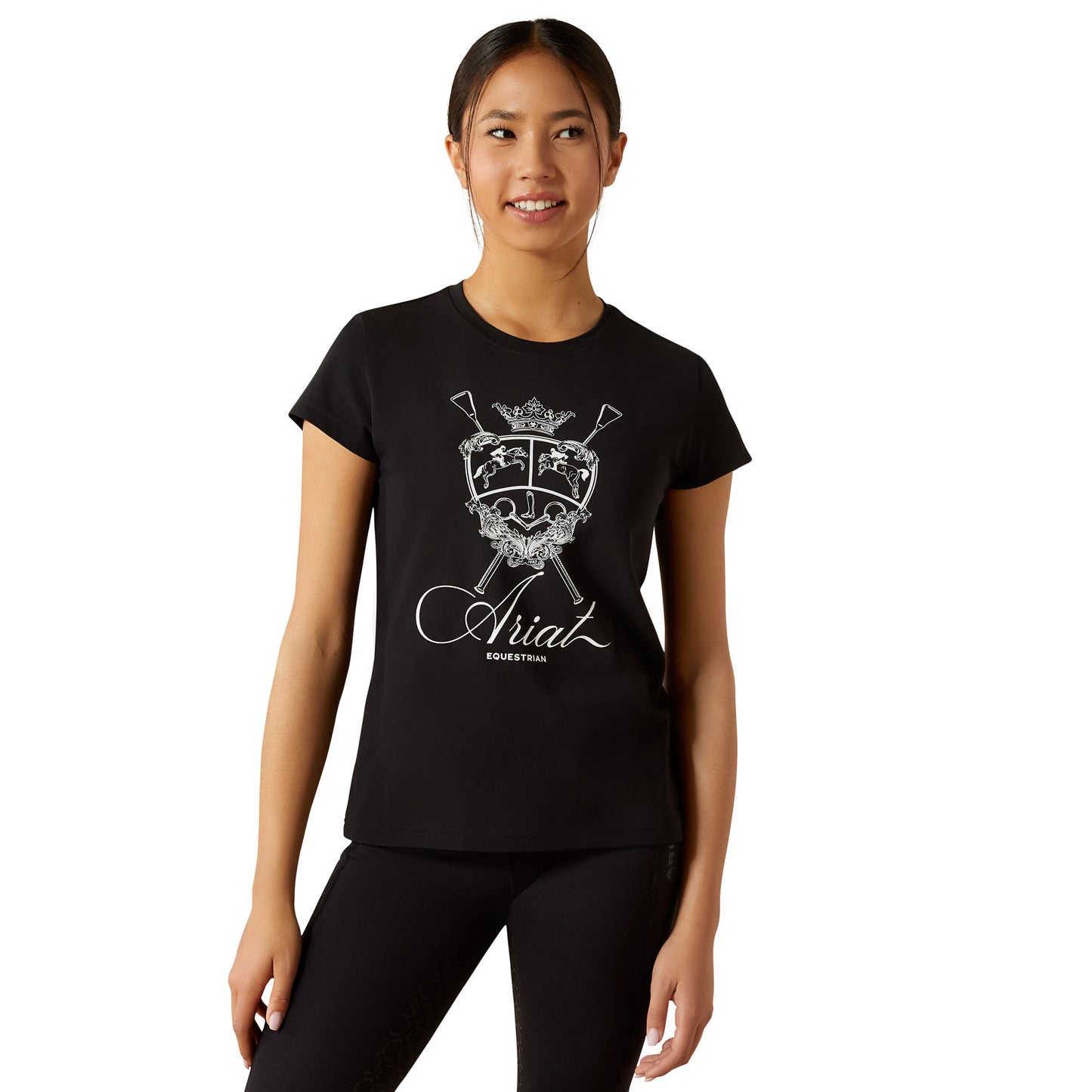 Ariat Youth 10062568 Ritzy Logo T-Shirt in Black