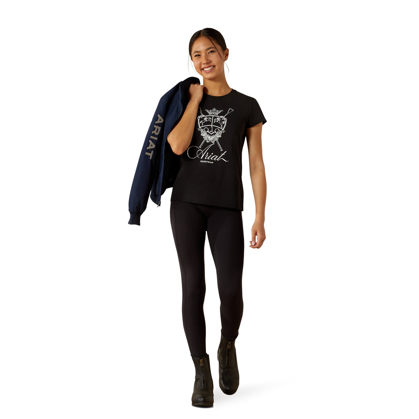 Ariat Youth 10062568 Ritzy Logo T-Shirt in Black