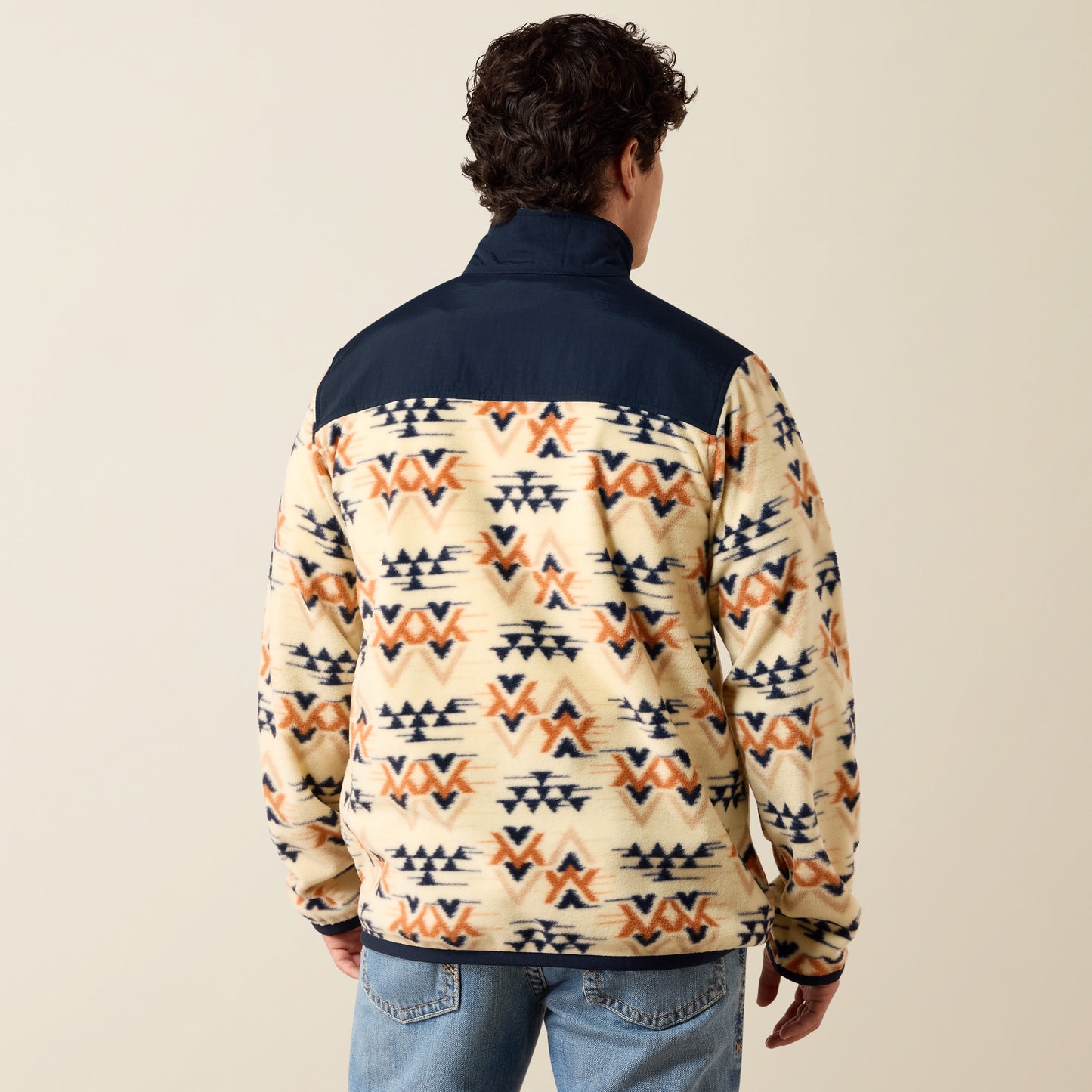 Ariat 10079312 Unisex Basis Fleece Pullover in Oxford Tan Arrows