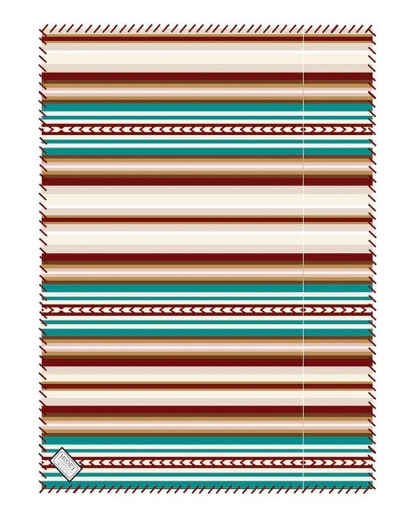 "Hooey Fleece Blanket" Red/White/Turquoise Serape FB013