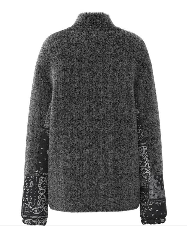 Hooey "Ladies Fleece Pullover" Black/White Bandana Pattern SKU: HFP004BKWH