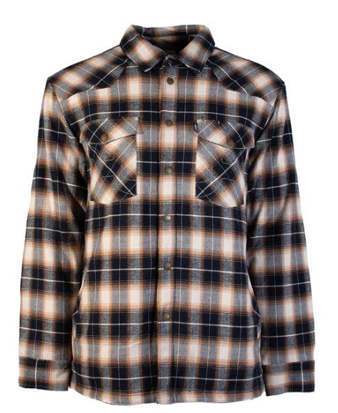 Hooey "Men's Flannel Jacket" Navy/White Plaid w/White Sherpa