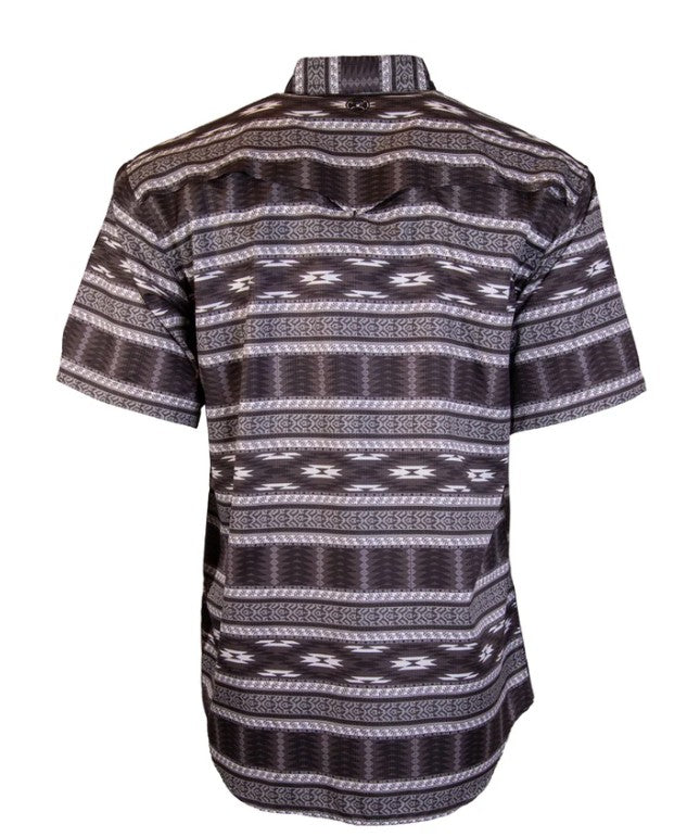 Hooey "Sol" Black/Aztec Short Sleeve Pearl Snap Shirt HT1761BKAZ