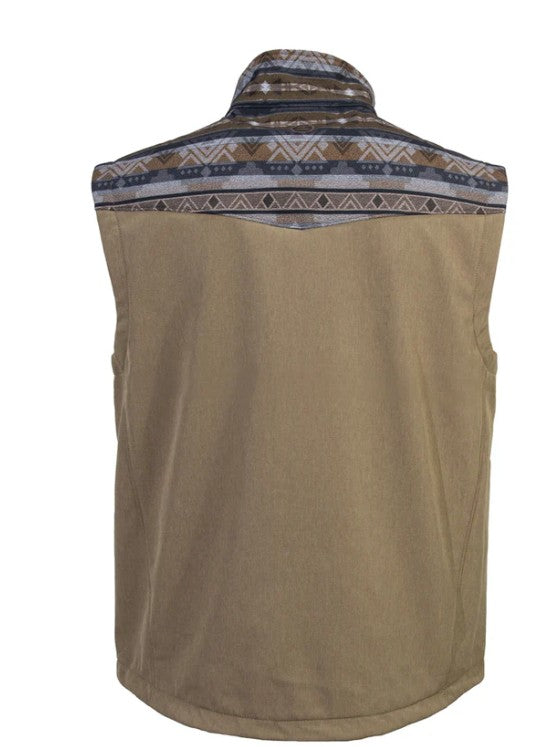 "Hooey Softshell Vest" Tan w/ Tan & Brown Aztec HV109TNAZ